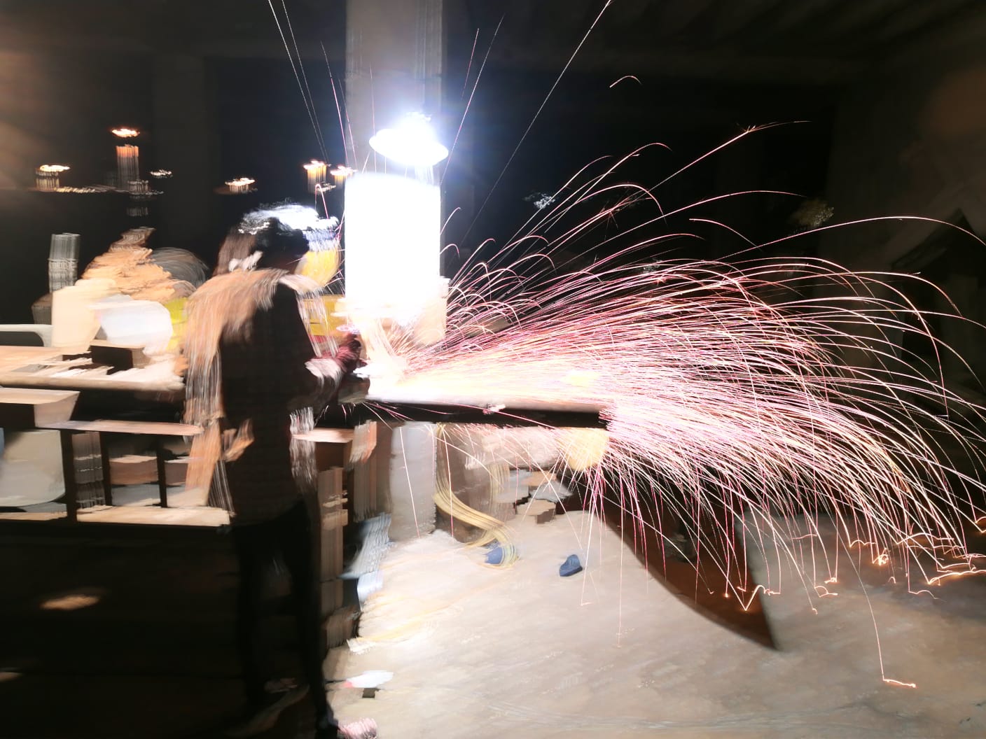 Time lapse photo welding a toy for the tapir